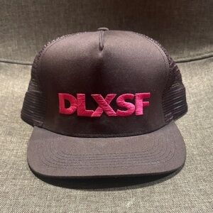 DLXSF Skateboard Brown and Pink Trucker Hat